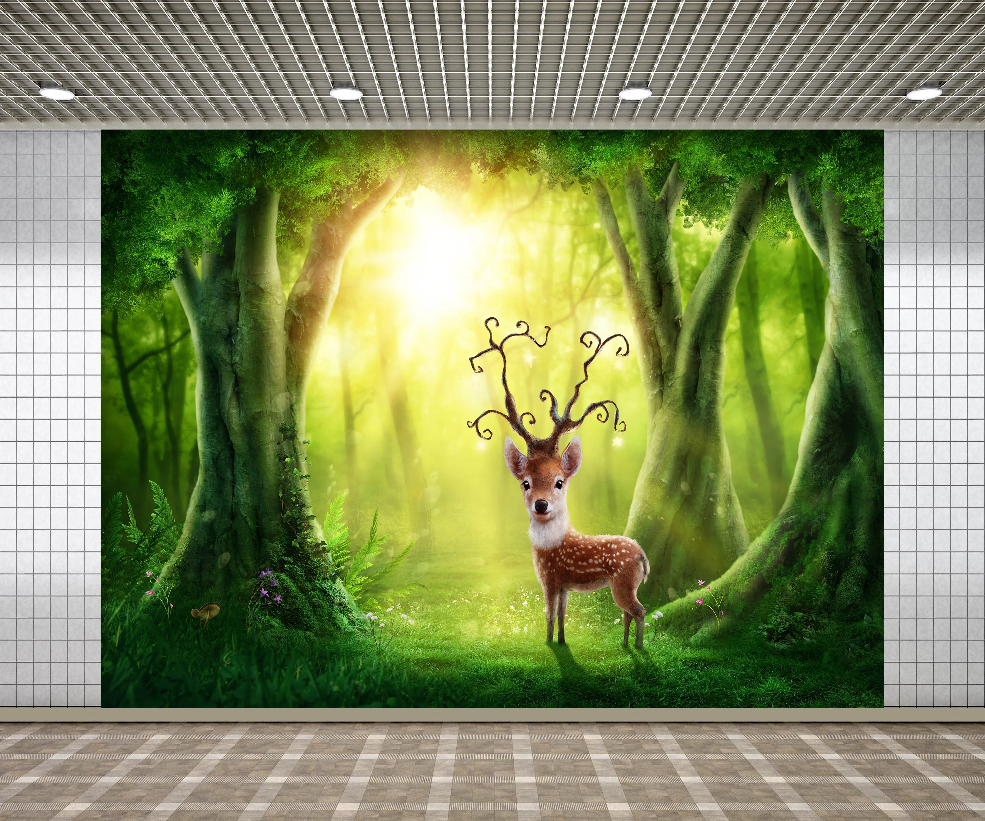 Lyavshi Vinyl Background Jungle Deer Magic Forest Party Decor Banner Children Custom Green Tree Backdrop Photocall Studio | Электроника