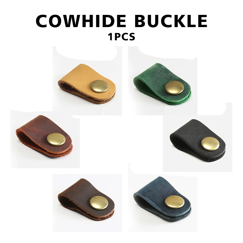 

1pcs Cowhide Hub Headphone Cable Buckle Storage Buckle Gift Winder Leather
