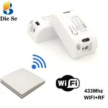 Wifi inalámbrico interruptor inteligente receptor RF de 433Mhz Módulos de Automatización de domótica 86 Panel de pared Control remoto para luz LED