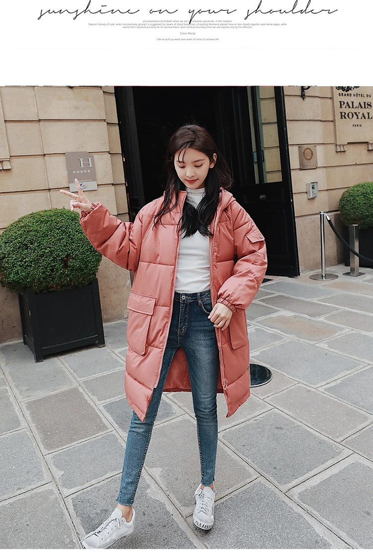 Long Sleeve Mid-length Pocket Zipper Cotton-padded Clothes/Cotton Coat Winter Casual Fashion Qyzfsy1011