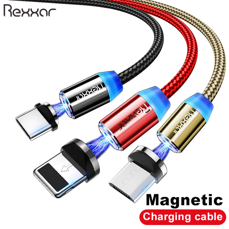 

Magnetic Cable Fast Charging USB Type C Cable Magnet Charger Micro USB Cable Mobile Phone Cables For Samsung iphone USB Cord 1M