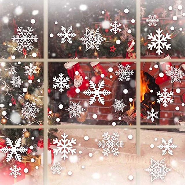 27Pcs Christmas Snowflake Window Sticker Christmas Wall Stickers