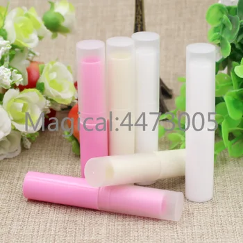 

100pcs/lot 4g Empty Pink/Beige/White Cosmetic Small Lipbalm Tube DIY Makeup Lipstick Sample Sack Pack Container with matte cover