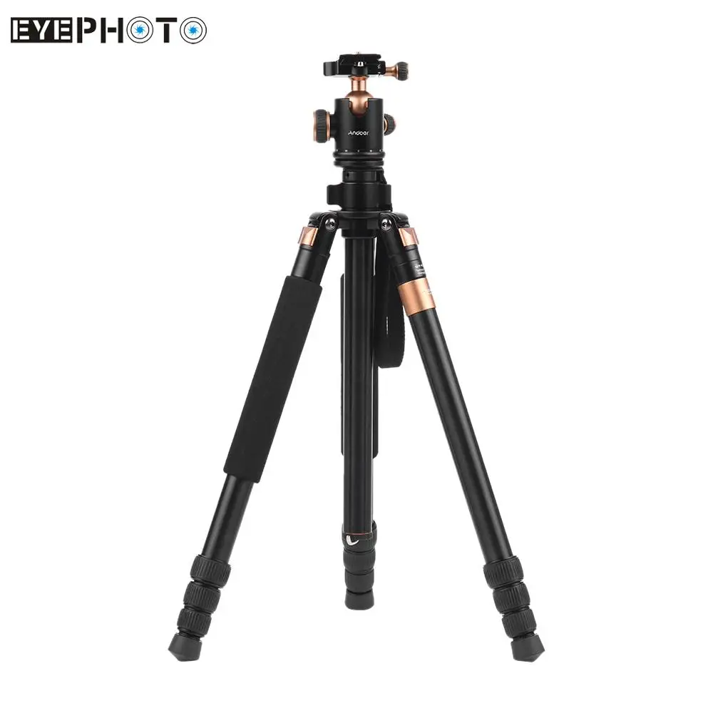 Andoer TP-968 160 см/6" Алюминий сплав штатив монопод w/3-сторонний выход Ballhead Макс. Нагрузка 15 кг для Cannon Nikon sony Камера