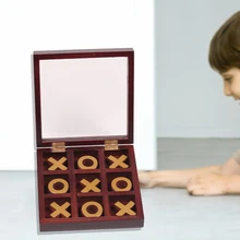 

Wood Tic-Tac-Toe Tic-Tac-Toe Game Toy X O Chess Coffee Table Decorations