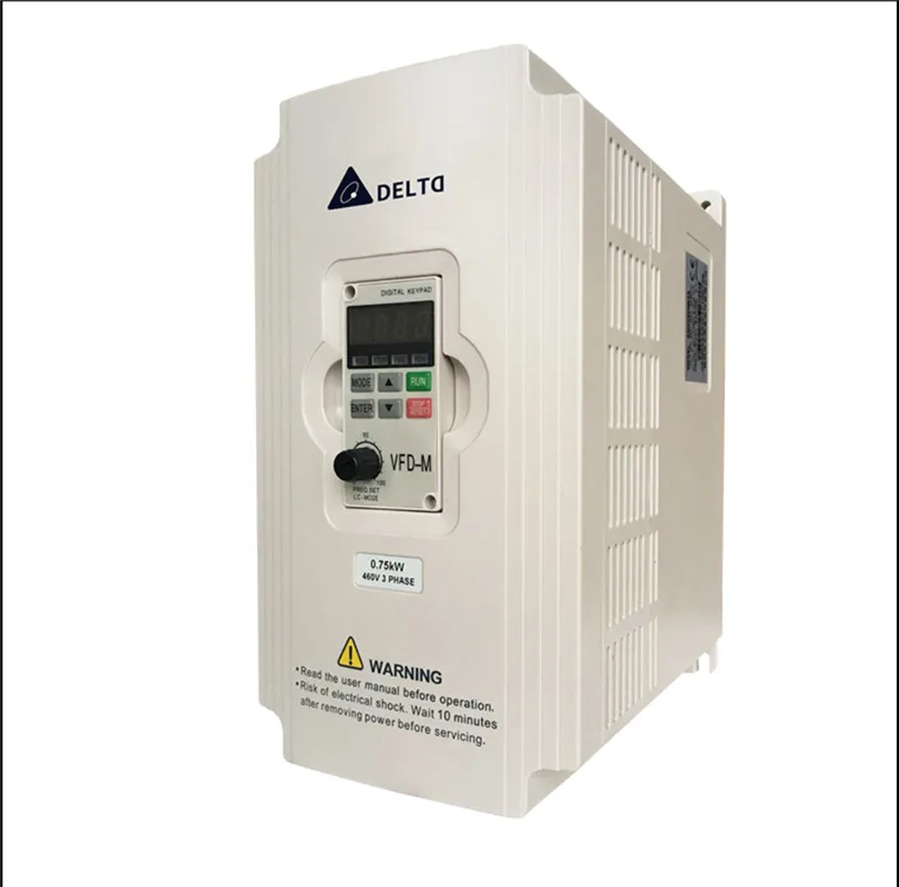 Дельта-инвертор VFD015M21A, 0.4KW/0.75KW/1.5KW, выходная частота 0,1-400Hz несущая частота до 15 кГц