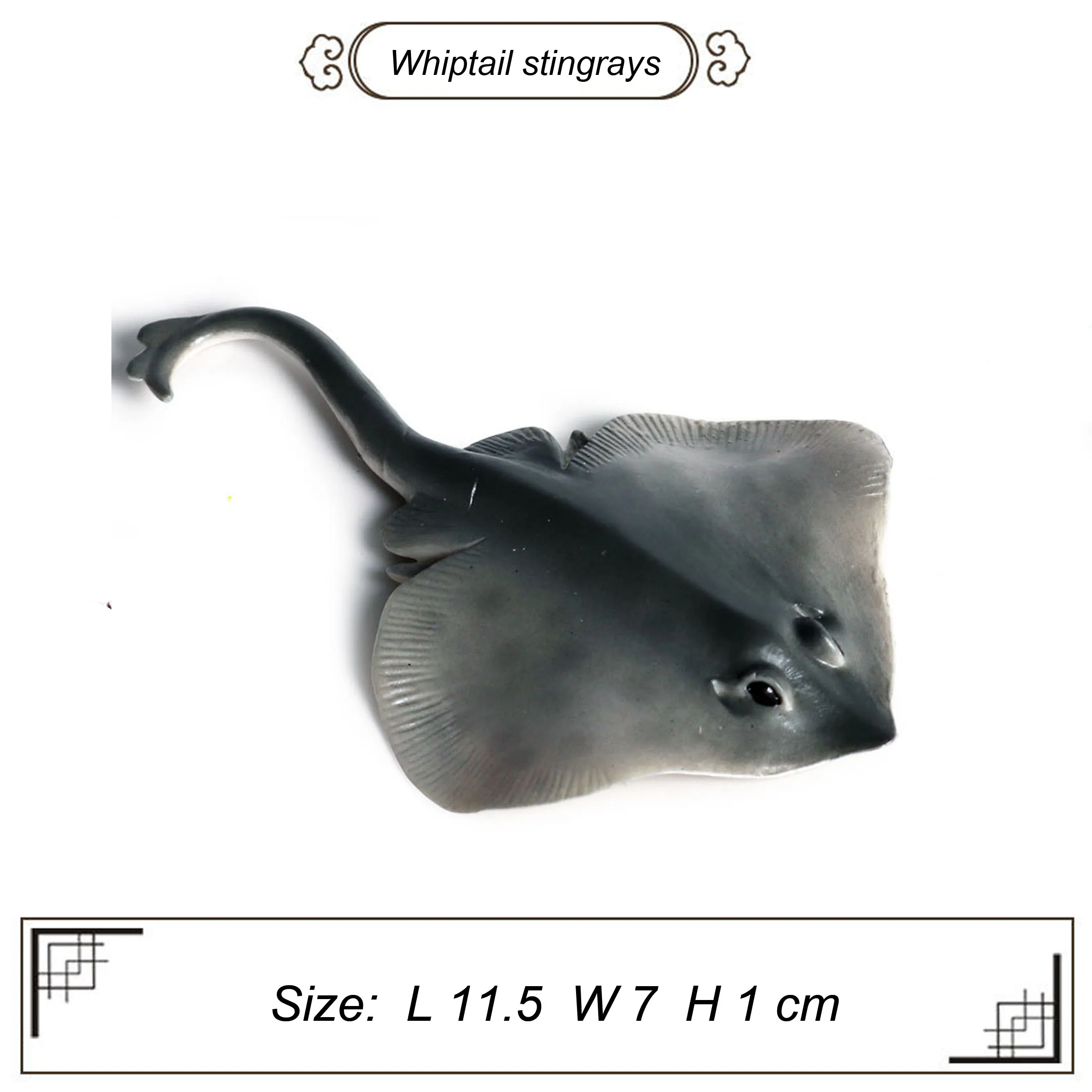 1set2pcs серого цвета из гладкой черной пунктирной линии ассортимента моделей whiptail ската Популярные морской рыбы игрушки для образования детей вечерние пользу