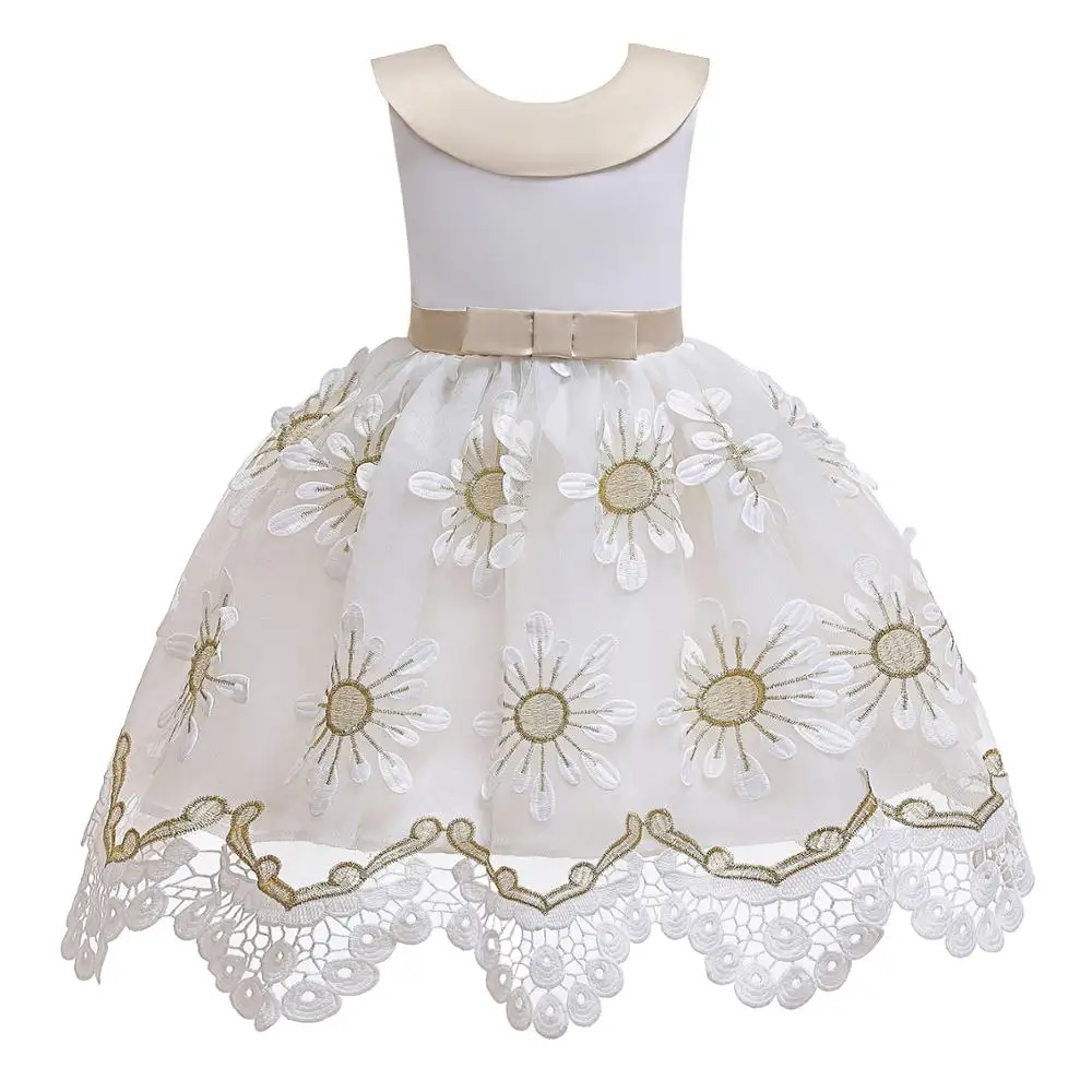 

2019 Winter Flower Girls Dress Lace Embroider Wedding Elegant Party Tutu Princess Dress Kids Dresses For Girls Clothing vestidos