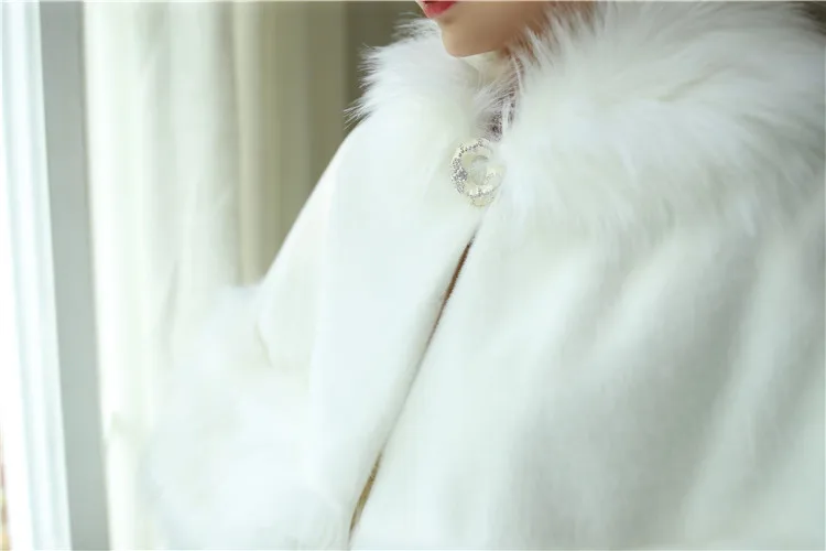 JaneVini элегантная зимняя шуба для невесты накидка из искусственного меха цвета слоновой кости накидка Свадебная теплая накидка Болеро Свадебные вечерние аксессуары