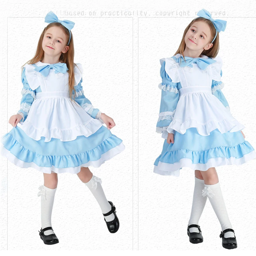 Alice Party Girls Wonderland Dress Carnival Stage Performance Prom Fancy Costume Princess Dresses Art Shooting Clothes | Детская одежда