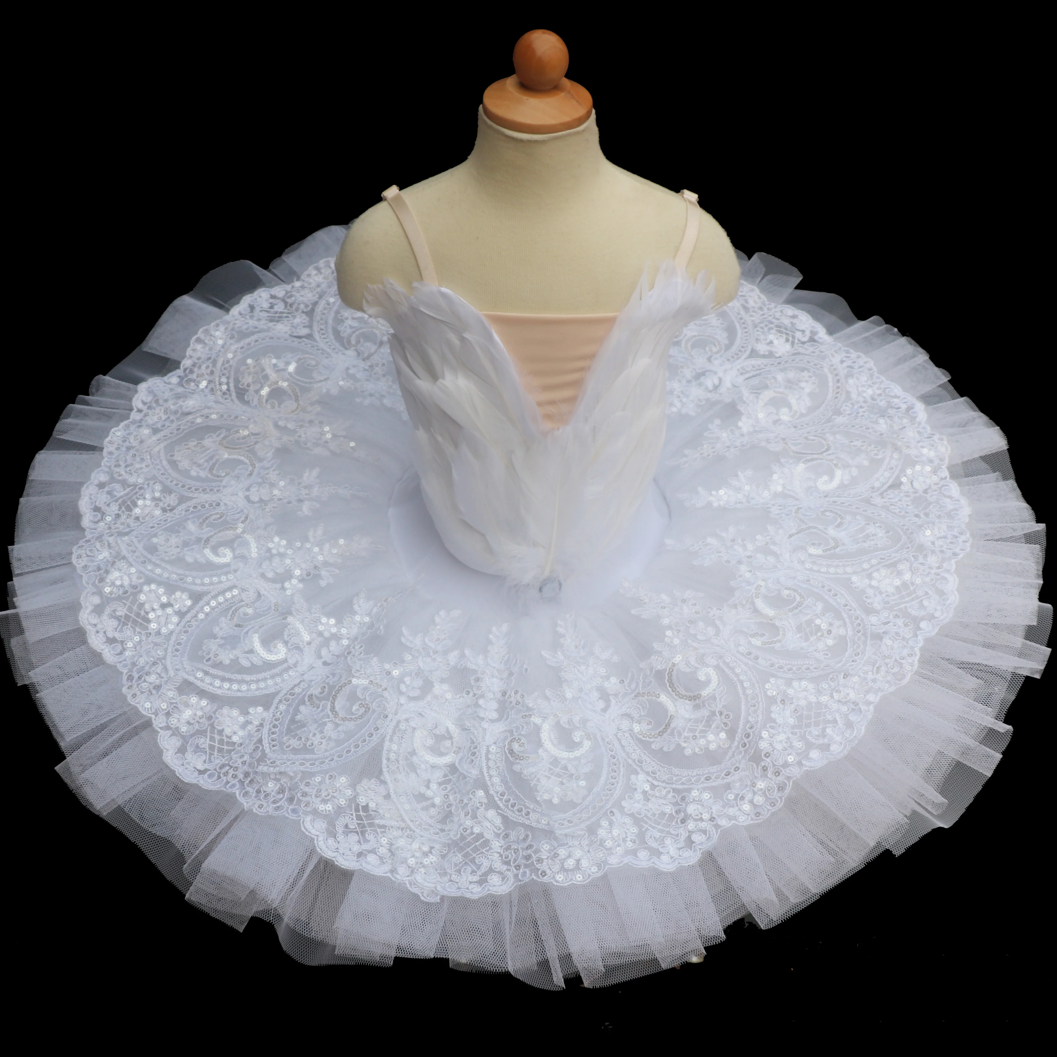White Feather Professional Ballet Tutu Child Kids Girls Adulto Swan Lake Dress Women Pancake Ballerina Dance Costumes Party |