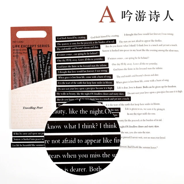 Mr.paper 8 Design Strip Sticker Pack Life Excerpt Series Scrapbook Planner Decoration Stationery Sticker A