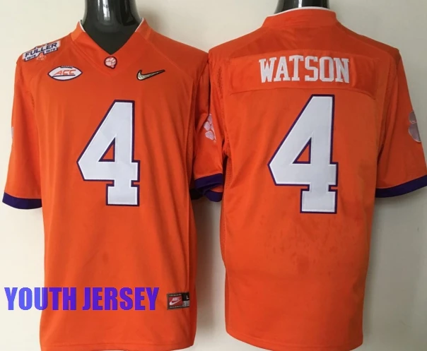 Clemson Tigers, Stitiched, DeShaun Watson, Sammy Watkins, Wayne Gallman II, Artavis Scott for YOUTH KIDS Jersey - Цвет: Оранжевый