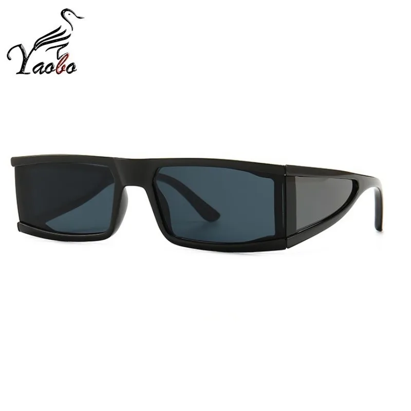 Модные Современные стильные солнцезащитные очки с боковой защитой для женщин ins Популярные брендовые дизайнерские солнцезащитные очки Oculos De Sol - Цвет линз: BLACK GREY