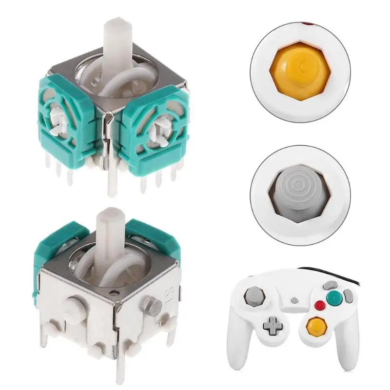 2pcs 3D аналоговый модуль датчика палка для NGC Gamecube контроллер Идеальная замена контроллера nintendo