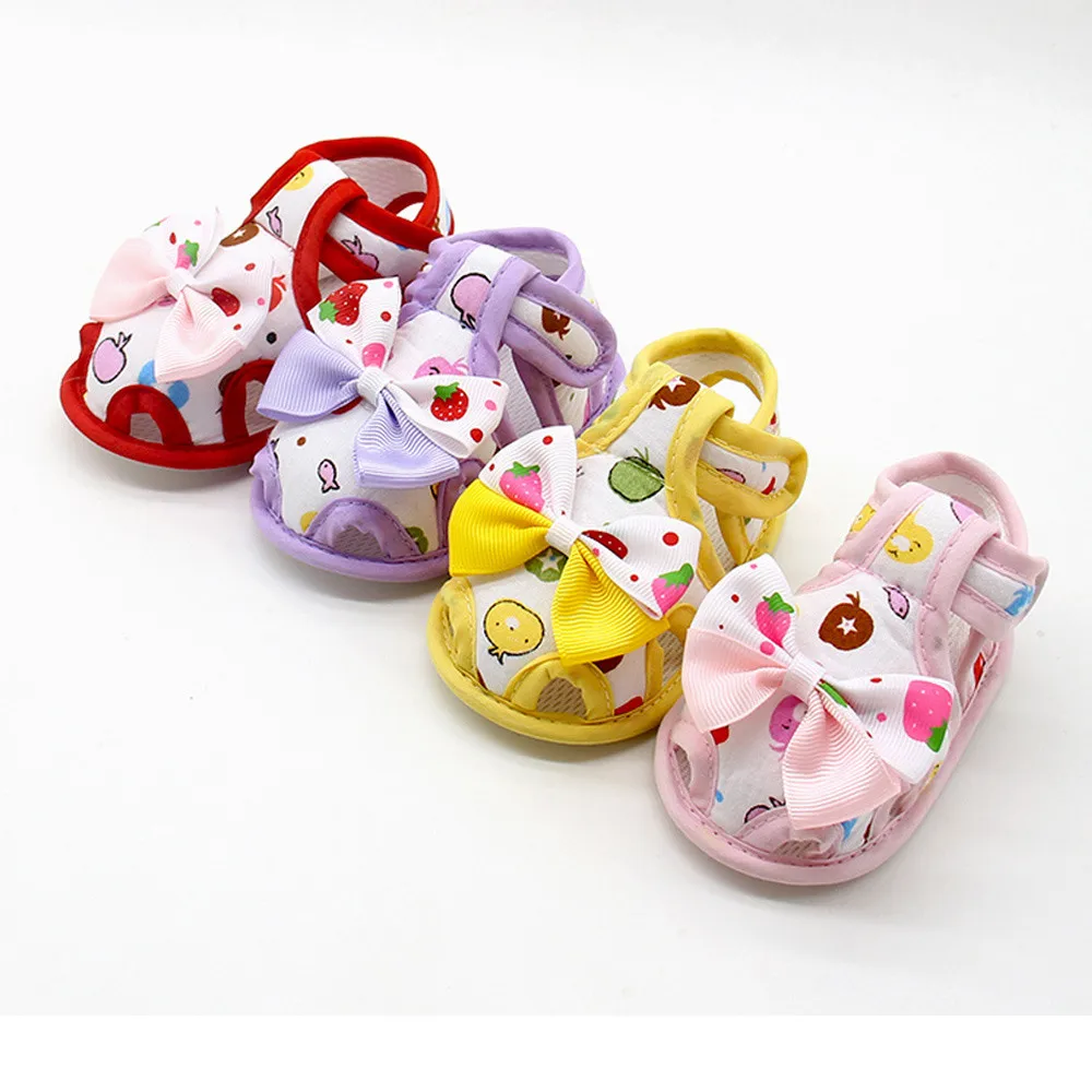 

Baby First Walker Shoes Infant Baby Girls Summer Bow Soft Sole Toddler Anti-slip Shoes SandalsToddler Casual Crib Shoes bebe