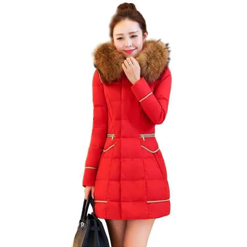 

2022 Winter Down Padded Jacket Women's Slim Hooded Padded Warmth Down Overwear Feminine Jackets Coat 3XL C1280