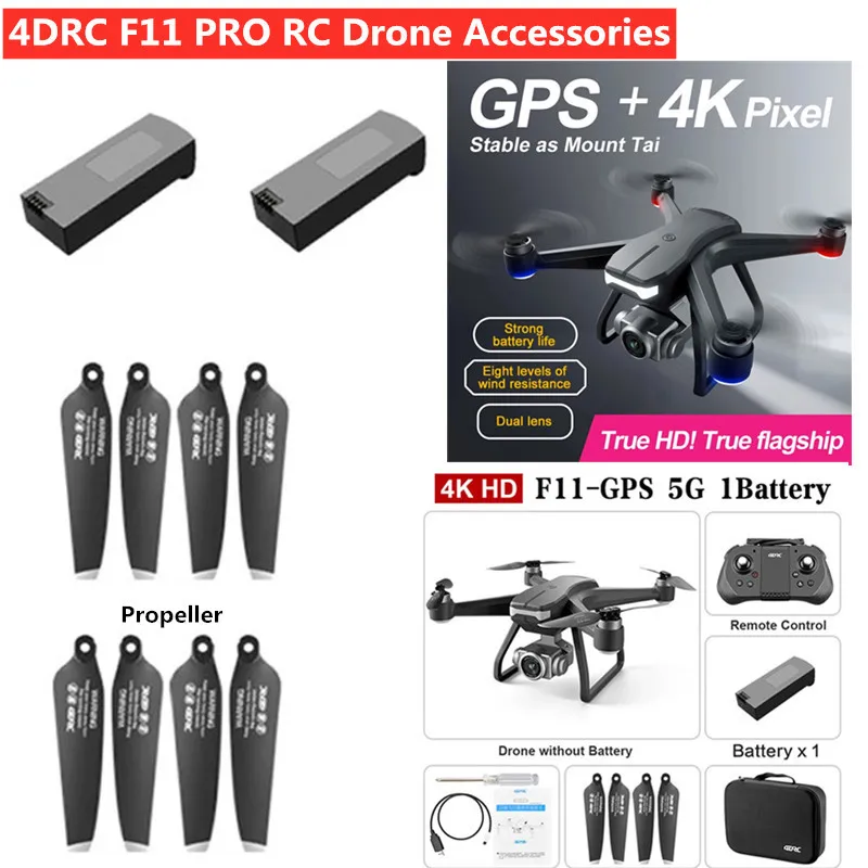 

4DRV F11 PRO RC Drone Spare Parts 7.4V 2500mAh Battery/Propeller 4D-F11 PRO 4K RC Drone Accessories F11 PRO RC Drone Battery