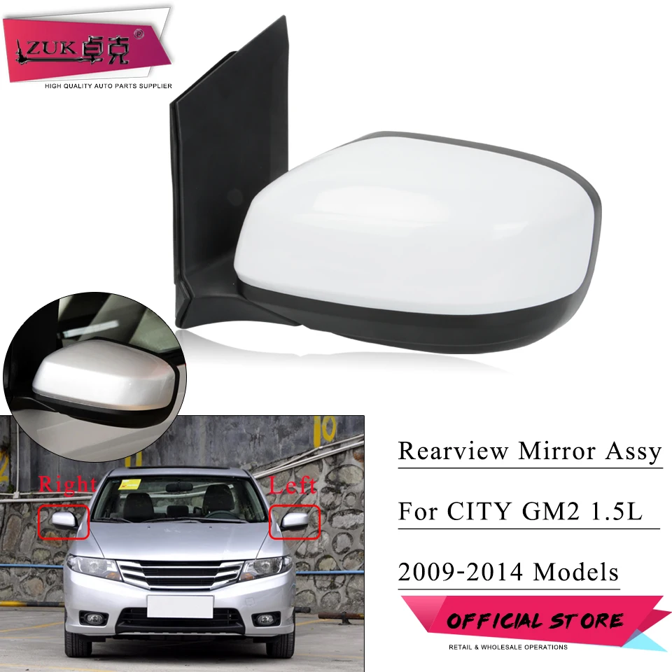ZUK Car Outer Rearview Side Mirror Assy For HONDA CITY GM2 GM3 2009 2010 2011 2012 2013 2014 3-PINS Without LED Light | Автомобили и