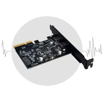 

USB3.1 to Type-C 2Port Expansion Card PCI-E4X to USB3.1 Gen2 10Gbps USBC Adapter 746D