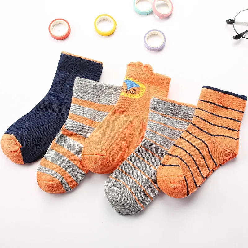5 пара/лот, носки для малышей утепленные хлопковые зимние спортивные носки для новорожденных Детские теплые носки-тапочки с рисунком нескользящие носки для малышей возрастом от 1 года до 3 лет - Цвет: 6