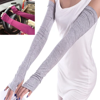 

Women Sunscreen Arm Warmer Half Finger Cotton Long Fingerless Gloves Cuff Sun Hand Protection Anti-UV Simple Design