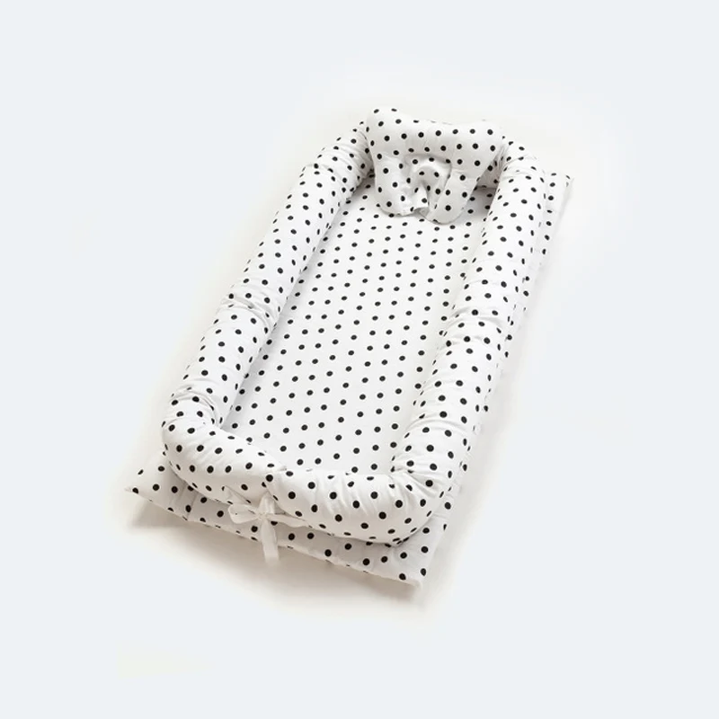 3-Black dots Детская кровать nestBaby, детская кроватка, переносная кровать berco, переносная кроватка, дорожная кровать, хлопковая складная детская кровать, бионическая кровать - Цвет: 3-Black dots
