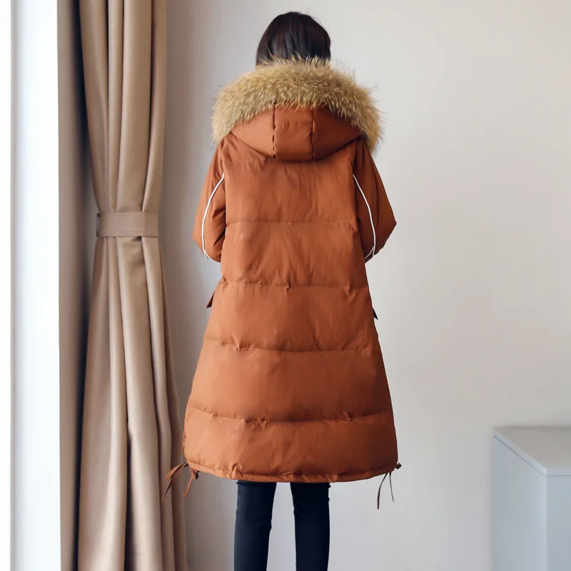 

Cotton-padded Clothes Women's Mid-length 2018 Winter New Style Korean-style Casual Waist Hugging over-the-Knee down Jacket Cotto