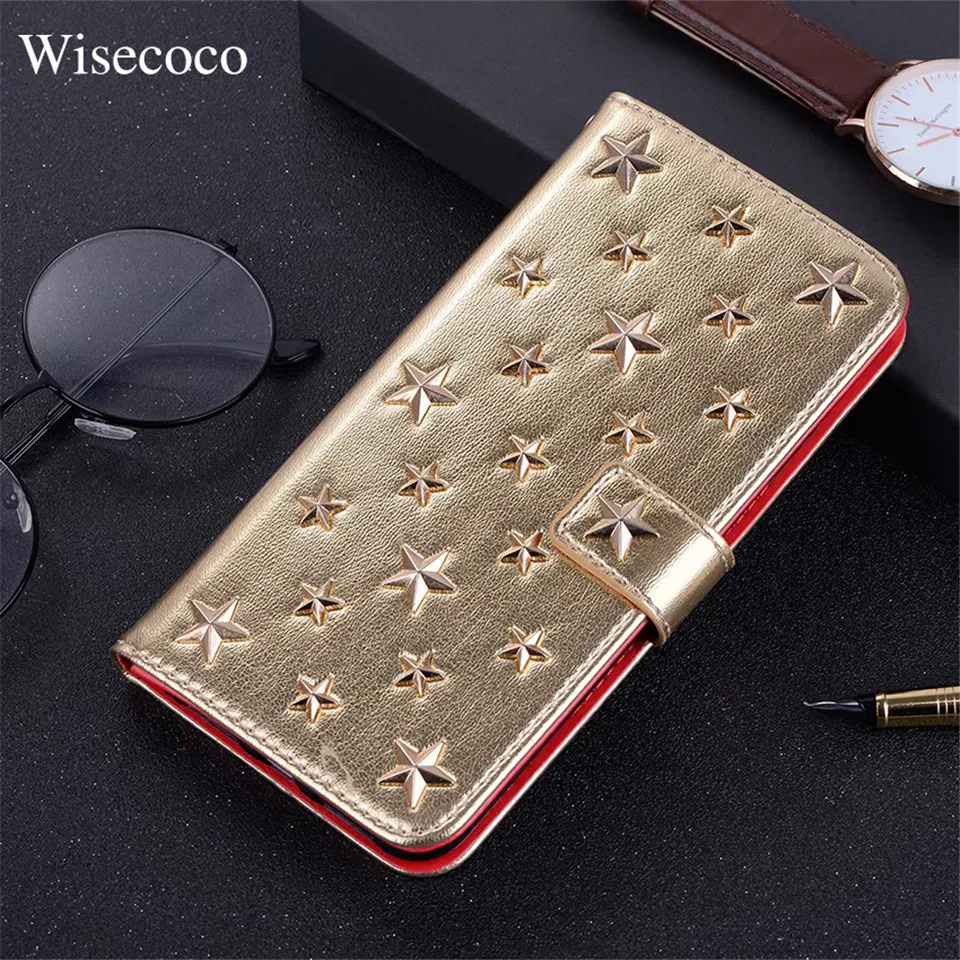 Роскошный кожаный чехол ручной работы для Iphone Xs 11 Pro Max Xr X 8 7 Plus Diy со звездами и заклепками, кошелек, держатель для карт, флип-чехол для книг Hoesje
