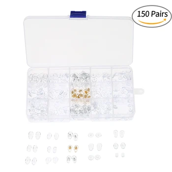 

Comfortable 15 Styles Nose Pads Set 150 Pairs Ultra-soft Silicone PVC Nose Pads for Eyeglass Sunglasses with Storage Case
