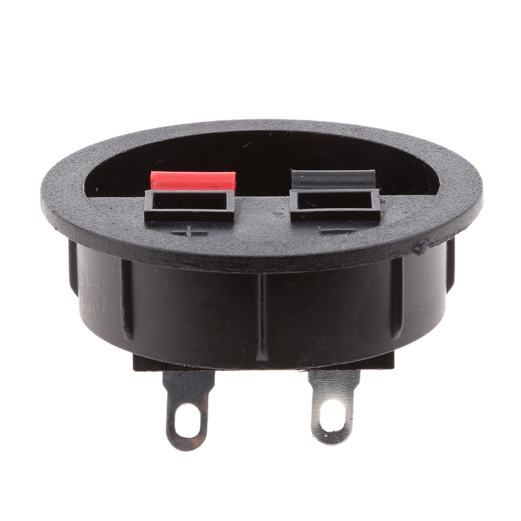 4 Pcs Round Shape Red Black Spring Clip Audio Speaker Amplifier Terminals