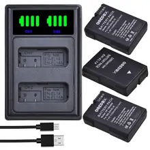 

3x 1100mAh EN-EL14 EN-EL14A EN EL14 EL14A Battery + Type-C LED Charger for Nikon P7800 P7700 P7000 D5600 D5300 D5200 D3500 D3400