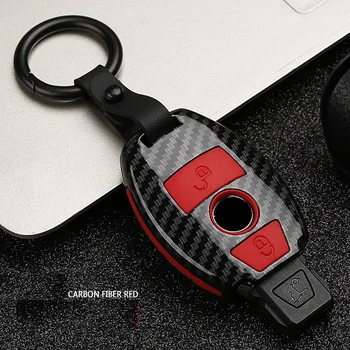 

ABS Carbon Car Key Case For Mercedes Benz W203 W204 W212 C180 GLK300 CLS CLK CLA SLK C S E Class Remote Fob Cover Keychain Bag