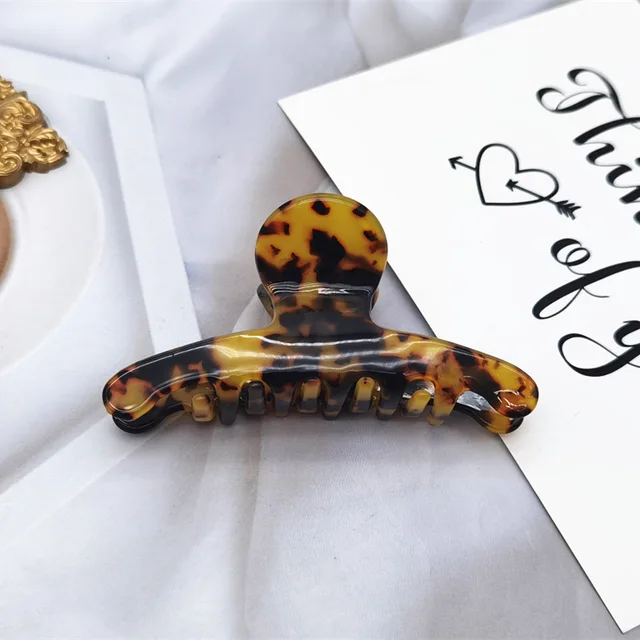 Korean Geometric Acetate Hair Claws Big Size Hair Crabs Clip 2021 Leopard Print Hair Clamps for Women Fashion Hair Accessories leopard coffee