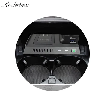 

car QI wireless charger for Mercedes Benz C Class W205 C180 C200 C260 GLC for AMG C43 C63 qc3 quick charging port for iphone se