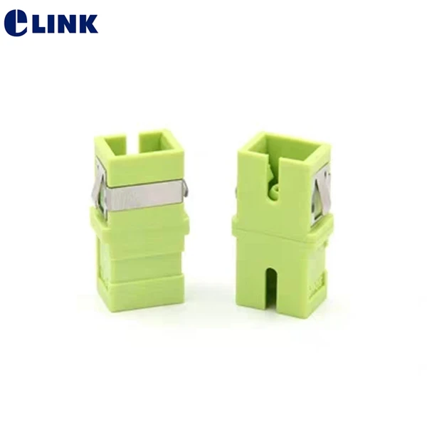 

50pcs fiber optic SC adapter without flange OM5 Lime Green ftth coupler simplex free shipping SC connector flangeless IL<0.2dB