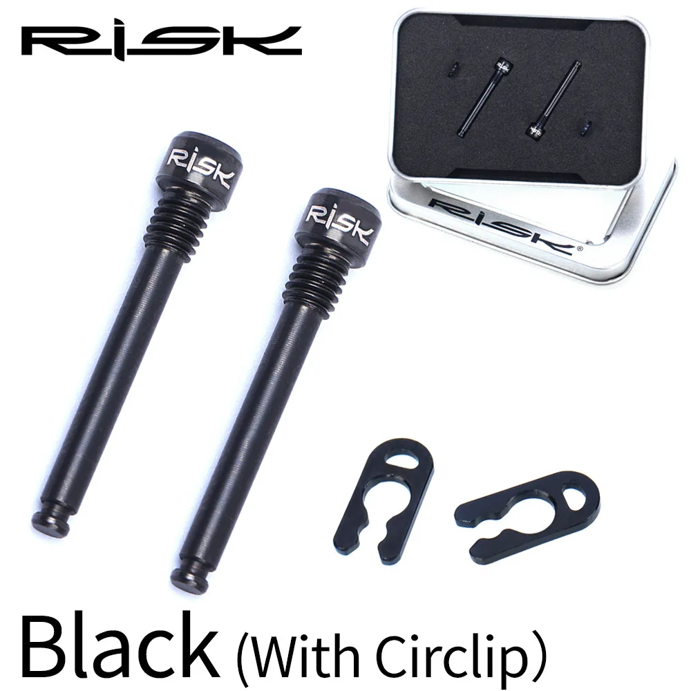 RISK велосипедный гидравлический дисковый тормозной колодки болты M4 титановый сплав крепежные штифты вставки суппорт шестигранные винты фиксатор штифт с кругами - Цвет: Style 2 Black