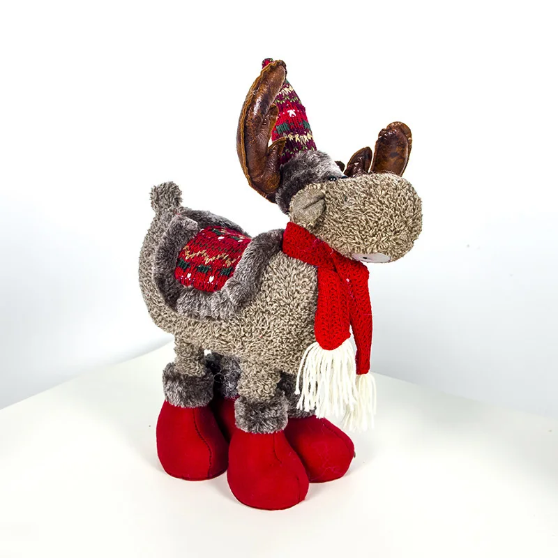 

Christmas Plush Sitting Posture Doll Decorations Snowman Elk Toys Xmas Figurine 2019 Toy Doll Hang Decorations