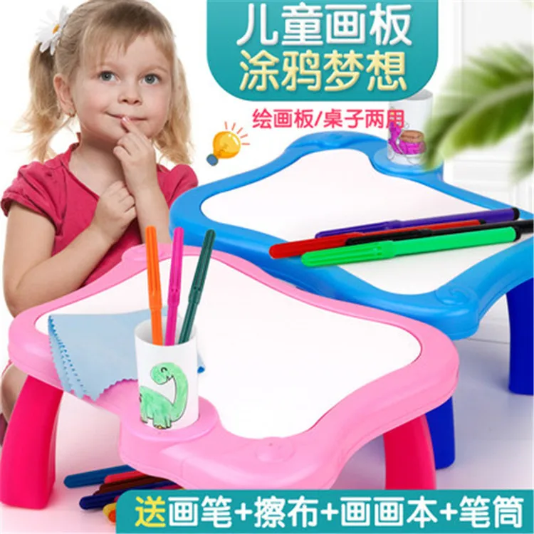 Детская белая доска hua ban zhuo, цветная ручка, граффити, доска для рисования, письменный стол, Обучающие принадлежности, игрушка для детского сада