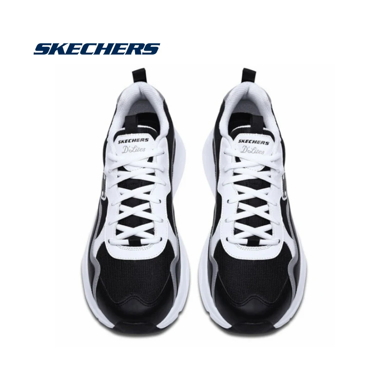 Skechers/Мужская обувь; D'lite; кроссовки на платформе; обувь на массивном каблуке; мужская повседневная обувь; удобная сетчатая Уличная обувь; Tenis Masculino; 999859-BKW