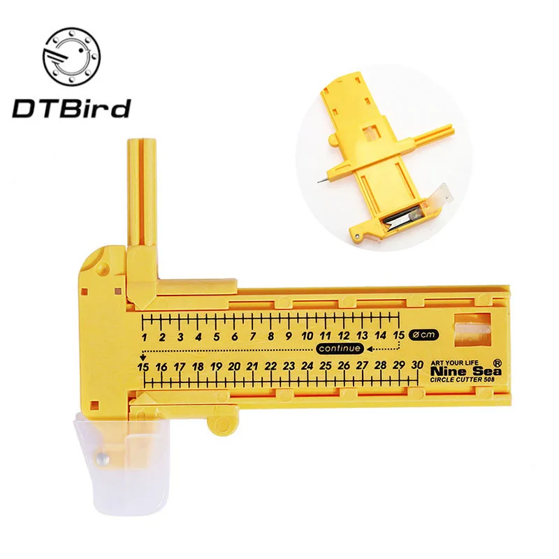 

1pc Durable Compass Circle Cutter 1-30cm +6pcs Spare Blades +3pcs Leads For Rubber Paper Leather Vinyl Cutting Mayitr Hand Tools