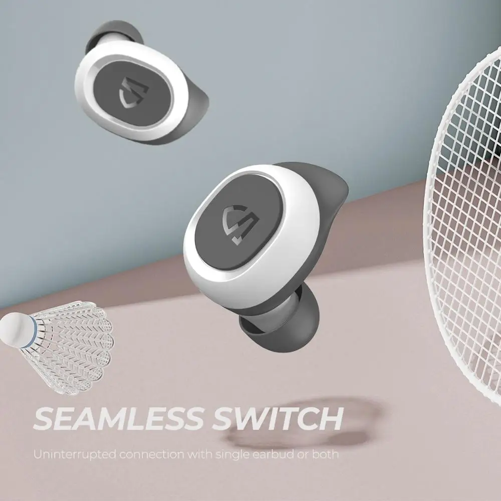 SoundPEATS Wireless Earbuds Bluetooth 5.0 in-Ear Stereo TWS Sports Earphones IPX7 waterproof Monaural/Binaural Calls