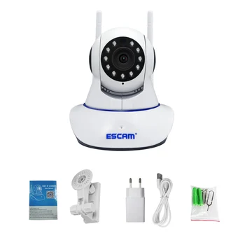 

ESCAM G01 2MP Pan/Tilt WiFi IP IR Camera High Definition Dual Antenna Surveillance Camera Max Up to 128GB Video Monitor Camera