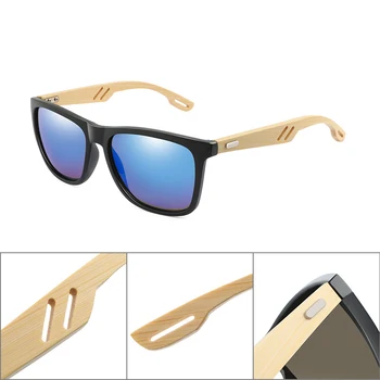 

Bamboo Wood Men Women Sunglasses Brand Design Vintage Mirror Coating Square Sun Glasses UV400 Sunglass Shades Oculos de sol