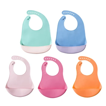 

New Baby Bibs Adjustable Waterproof Saliva Feeding Dripping Bibs Soft Edible Silicone Ssaliva Towel Different styles of Bibs