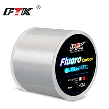 FTK 120M fibre de carbone revêtement Leader leurre ligne de pêche 0.14-0.6mm 1.88-21.5kg portable fluorocarbone ligne accessoires