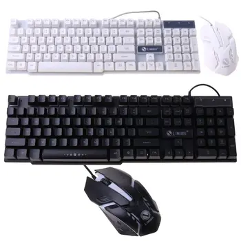 

LED Light Backlight Mechanical Feel Gaming Keyboard and Wired Mouse Combo Set LED Light for Computer PC