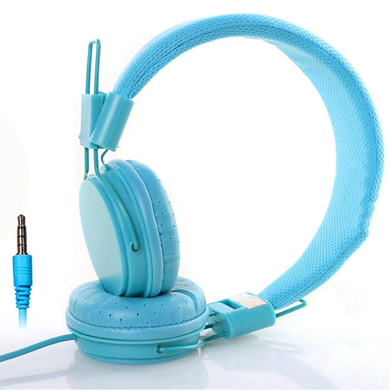 Childrens Foldable Headset 3 5mm Jack Compatible with iPad Mobile Computer MP3 4 Kindle Microphone Wired Headset