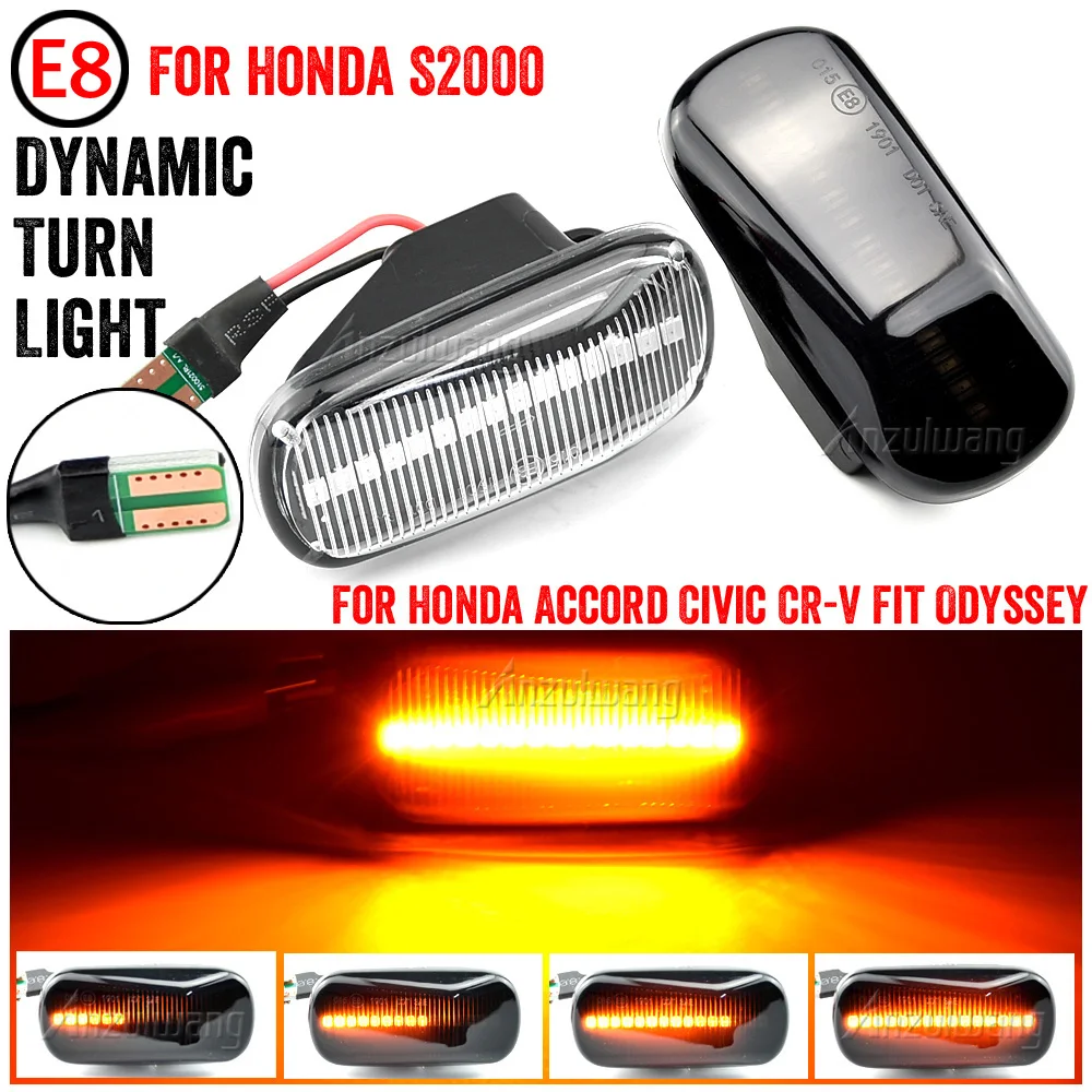 Led Dynamic Side Marker Turn Signal Light For Honda Stream S2000 Crv