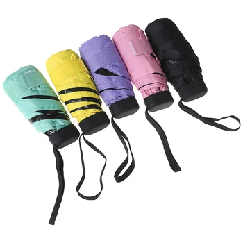 

Umbrella Rain Women Windproof Durable 5 Folding Sun Umbrellas Portable Sunscreen Female Umbrella